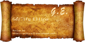 Gálfy Ellina névjegykártya